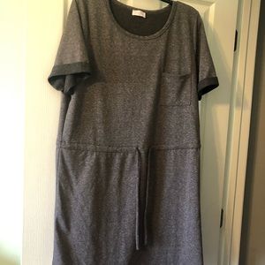 Pink Lily “Lost Memory Charcoal Drawstring TShirt Dress” NWOT. Sold out on site.